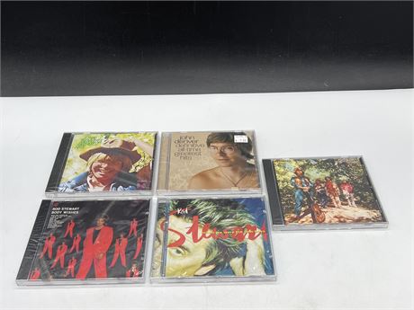 5 SEALED CDS - ROD STEWART, CCR, JOHN DENVER