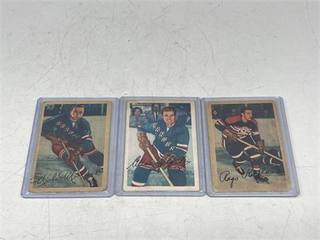 (3) 1953/54 NHL CARDS