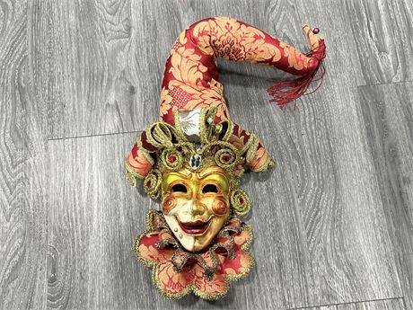 VENETIAN GIOIOSO WALL MASK - HAND CRAFTED IN ITALY - 17” LONG