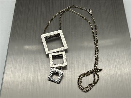 925 STERLING SILVER SQUARES PENDANT NECKLACE