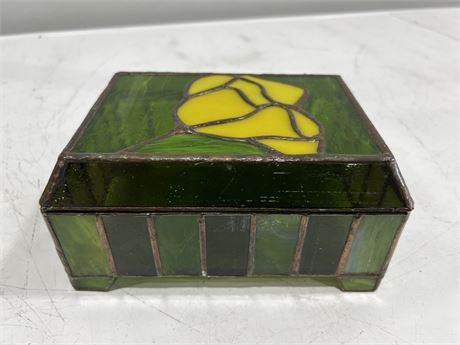VINTAGE STAINED GLASS BOX (7.5”)