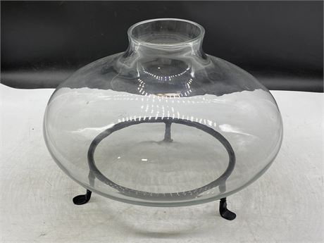 LARGE GLASS BOWL ON STAND (14”X12”)