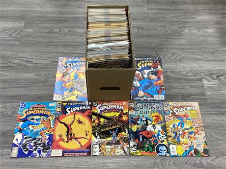 SHORT BOX OF VINTAGE SUPERMAN COMICS