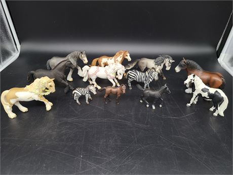 12 HORSE FIGURES BY SCHLEICK