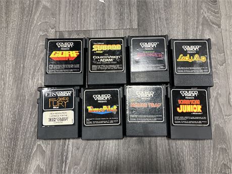8 COLECOVISION GAMES, GOOD CONDITION