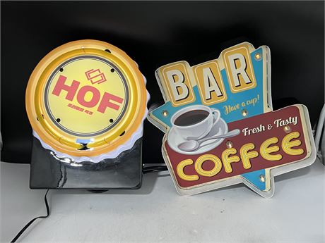 2 LIGHT UP SIGNS - WORKING