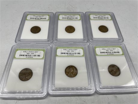 6 EARLY LINCOLN CENT 1930-1939