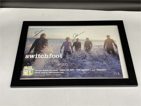 AUTHENTIC SIGNED “SWITHFOOT” ROCK BAND FRAMED POSTER (20”x14”)