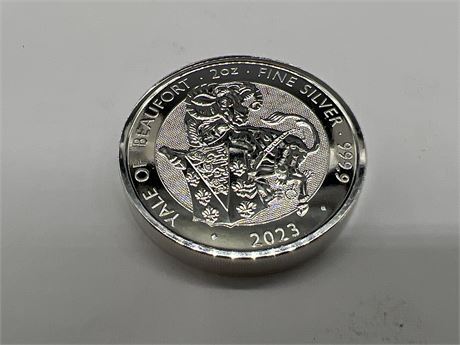 2 OZ 999 FINE SILVER YALE OF BEAUFORT COIN