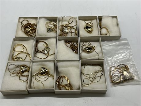 LOT OF GOLD PLATED NECKLACES