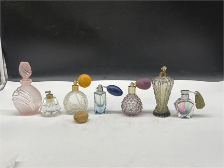 VINTAGE PERFUMES WITH STOPPERS OR ATOMIZERS