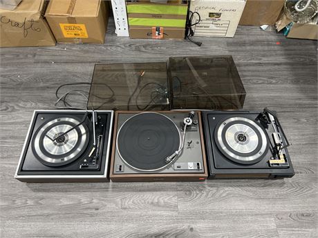 3 MISC TURN TABLES - 1 PIONEER / 2 BSR - UNTESTED AS IS