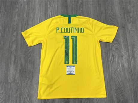 PHILIPPE COUTINHO SIGNED JERSEY WITH BECKETT COA & HOLO