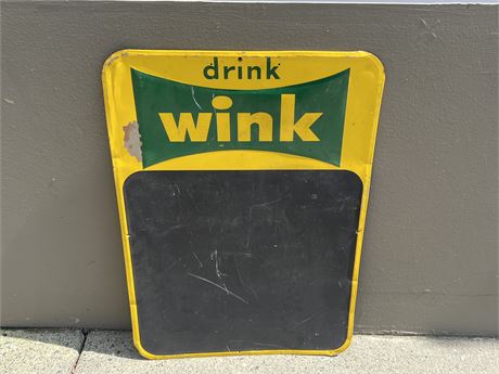 VINTAGE “DRINK WINK” METAL SIGN - 27”x19”