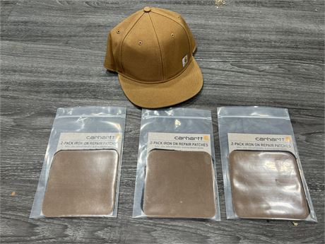 NEW CARHATT HAT & 6 IRON ON REPAIR PATCHES