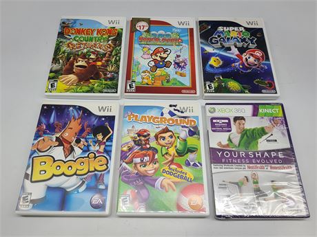 LOT OF WII GAMES AND SEALED XBOX GAME
