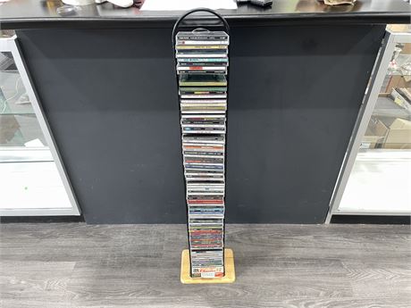 LARGE LOT OF CDS IN CD TOWER 9”x7”x43”
