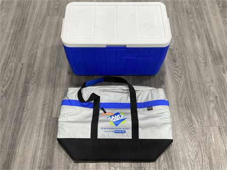 Urban Auctions - COLEMAN COOLER (24”X14”) & LARGE SOFT COOLER