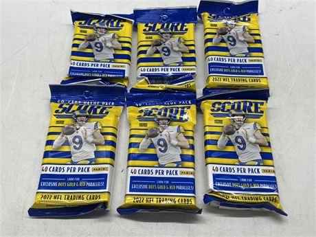 6 SEALED 2022 NFL PANINI SCORE VALUE PACKS