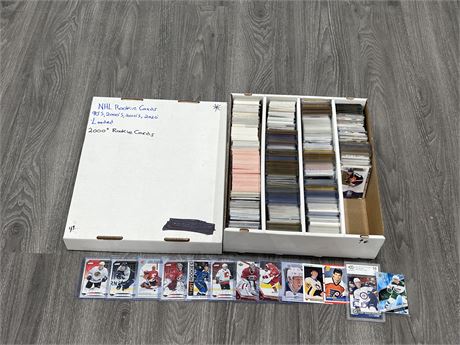 BOX OF 1990-2020 NHL ROOKIE CARDS - 2000+ CARDS