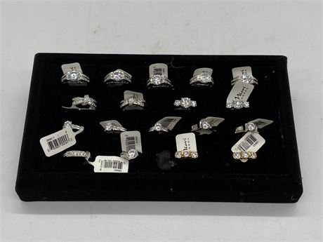 18 NEW MIORI CANADIAN SAMPLE RINGS - VARIOUS SIZES