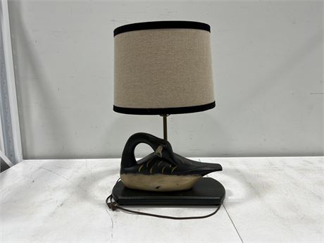 VINTAGE WOOD LOON LAMP (22” tall)