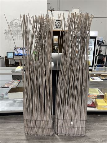 2 NEW DECORATIVE GREY WILLOW TWIG PANELS / PRIVACY SCREENS (18” wide, 74” tall)