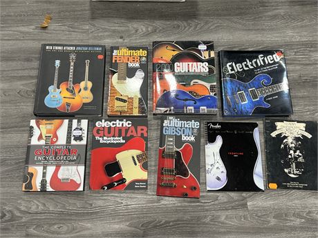 9 GUITAR BOOKS - MOSTLY HARD COVER