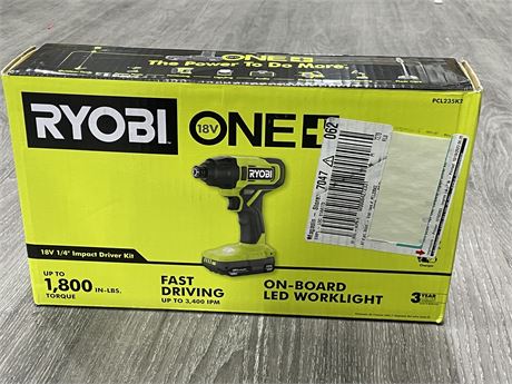 (NEW) RYOBI ONE + 18V 1/4” IMPACT DRIVER KIT