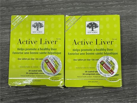 (2 NEW) ACTIVE LIVER TABLETS - 30 / BOX - (EXPIRES 06/27)