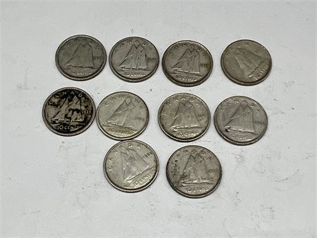 10 CDN SILVER DIMES