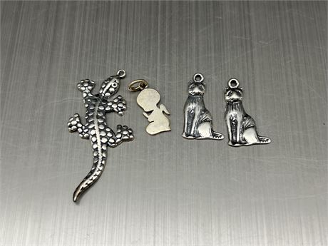 4 STERLING CHARMS