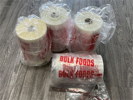 4 ROLLS OF FOOD BAGS