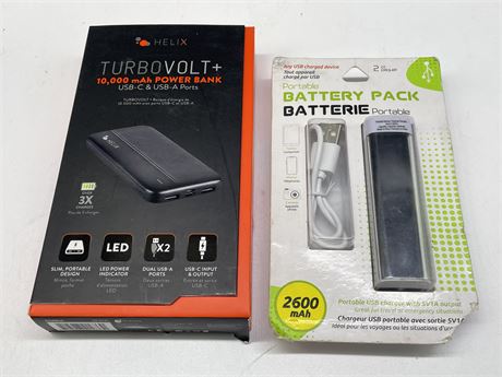 2 NEW PORTABLE CHARGERS