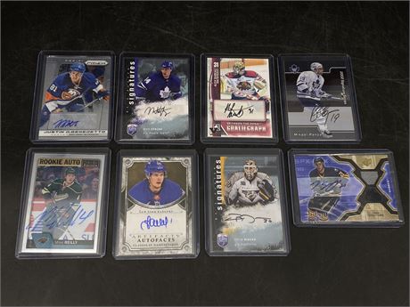 8 MISC. AUTOGRAPHED NHL CARDS