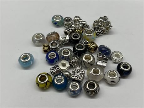 40+ PANDORA STYLE BEADS