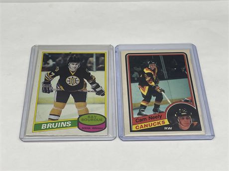 OPC ROOKIE RAY BOURQUE & CAM NEELY CARDS
