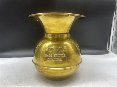 BRASS SPITTOON SIGNED SPACE SHUTTLE COLUMBIA