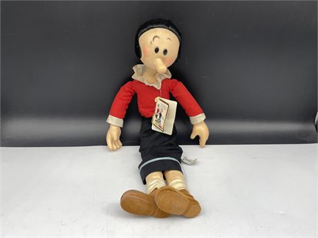 VINTAGE POPEYES “OLIVE OYL” DOLL WITH TAGS - 20” TALL