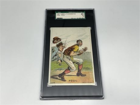 RARE 1887 TOBIN LITHO H804 GRADED BASEBALL CARD