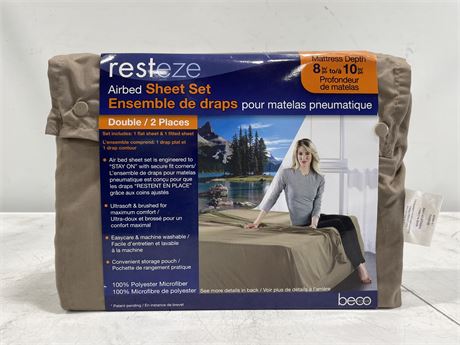 (NEW) RESTEZE AIRBED SHEET SET SIZE DOUBLE