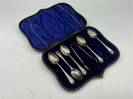 5 STERLING SPOONS / TONG (4”)