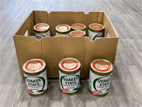 9 QUAKER STATE OIL CANS