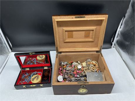 2 BOXES OF MISC JEWELRY - MAINLY COSTUME