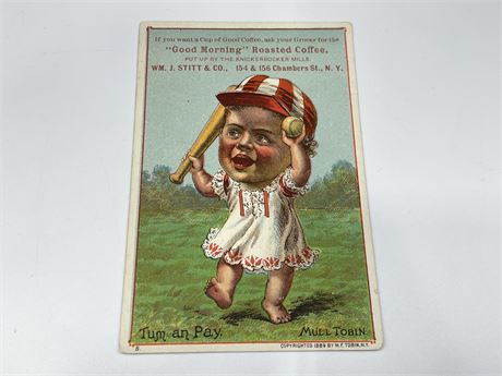 1889 TOBIN BASEBALL ADVERTISING CARD