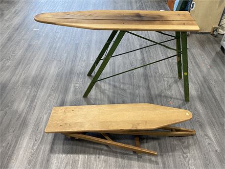 2 VINTAGE WOODEN IRONING BOARDS (AS IS)