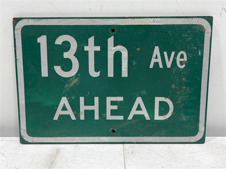 VINTAGE 134TH AVE STREET SIGN (24”x16”)