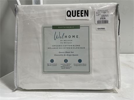 NEW WELHOME BY WELSPUN 300 THEAD COUNT QUEEN SHEET SET