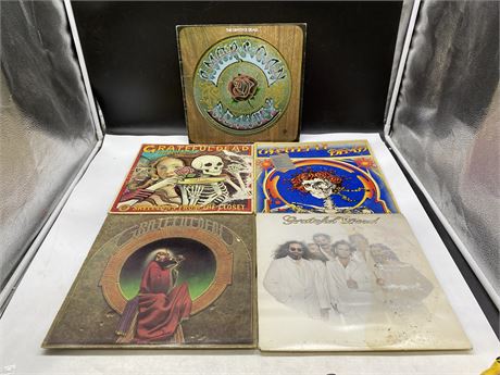 5 GRATEFUL DEAD RECORDS - CONDITION VARIES, MOST ARE IN POOR CONDITION