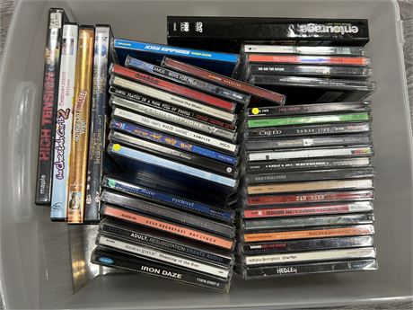 BOX OF CDS / DVDS